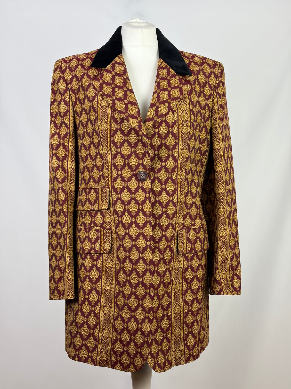 D&G by Dolce & Gabbana Baroque Brocade Blazer with Velvet Collar (vintage) - IT 46