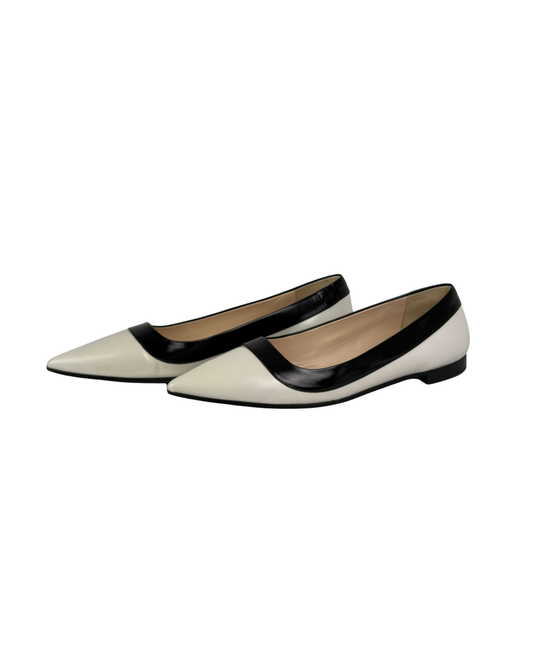 Prada Two-Tone Pointed-Toe Pumps, Black & White Patent Leather - 5.5 UK