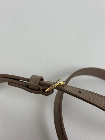 Burberry Check Camera Bag in Chestnut Beige Leather and Canvas