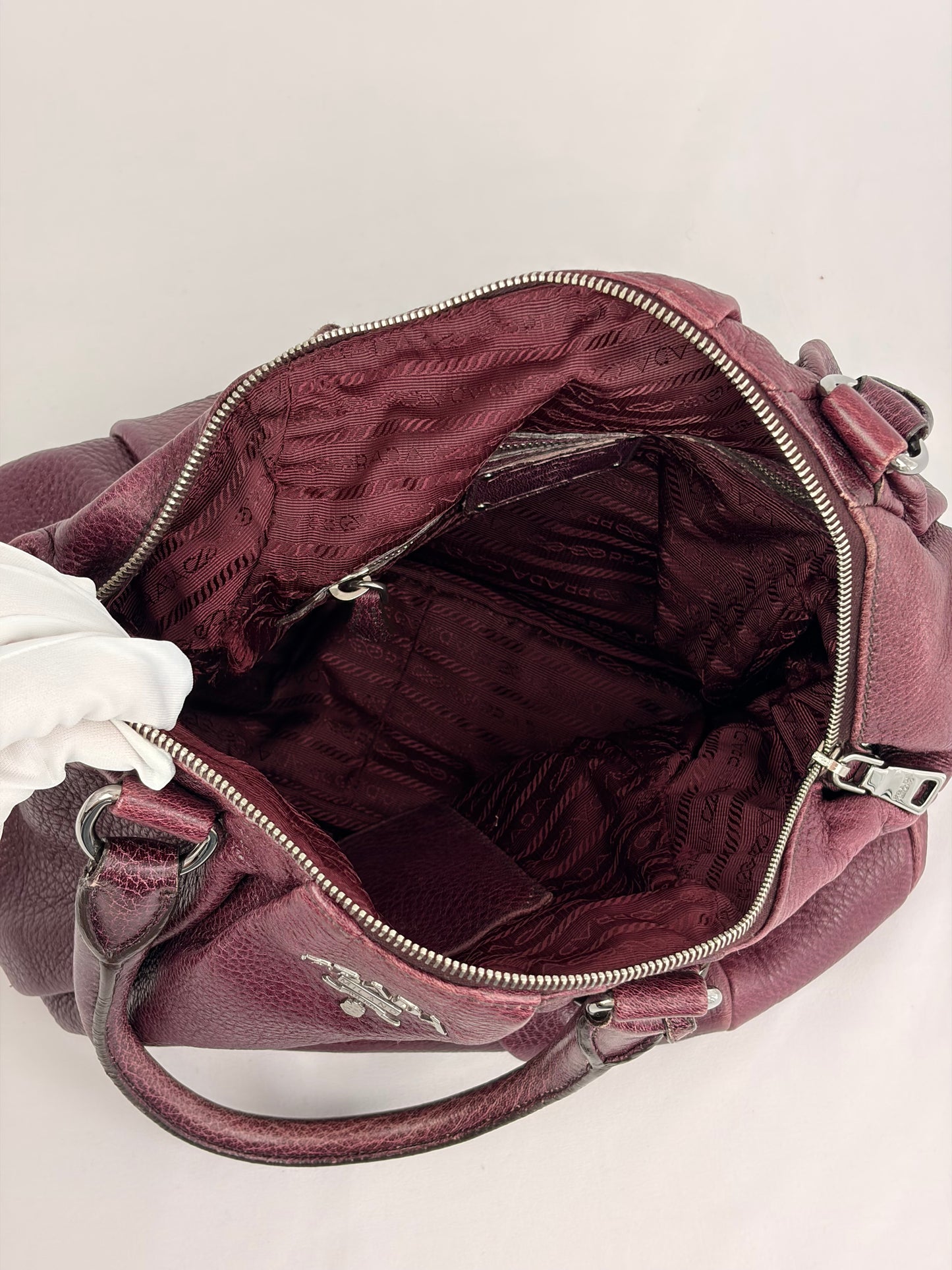 Prada Cervo Antik Bowler Handbag