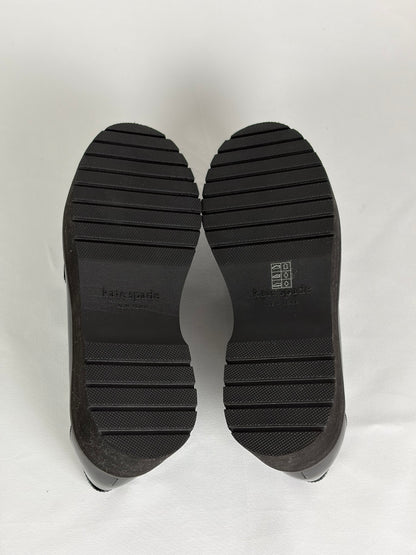 Kate Spade New York Black Patent Flower Loafers - 5 UK