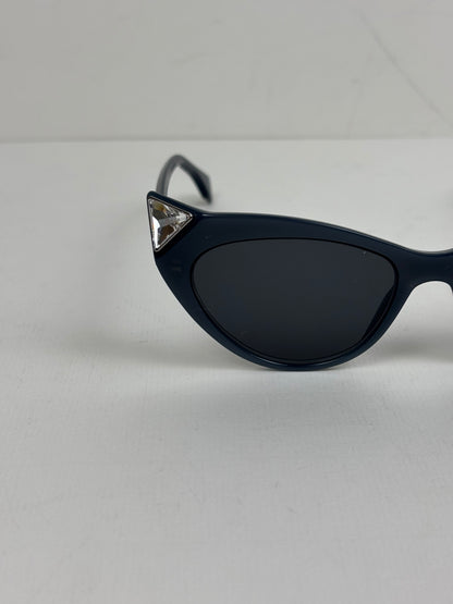Fendi Iridia Crystal-Embellished Cat-Eye Acetate Sunglasses in Navy Blue