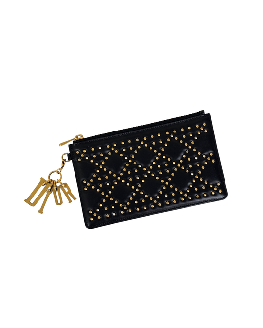 Christian Dior studded charm pouch
