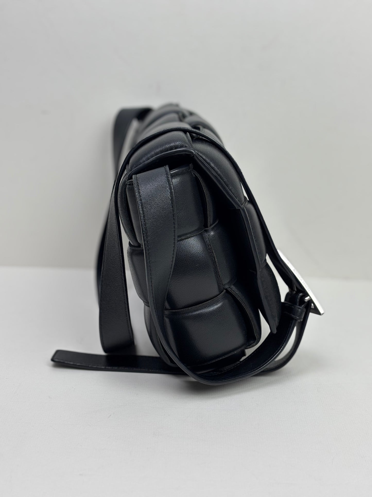 Bottega Veneta Padded Cassette Bag Intrecciato Lambskin Leather Black