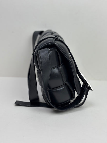 Bottega Veneta Padded Cassette Bag Intrecciato Lambskin Leather Black