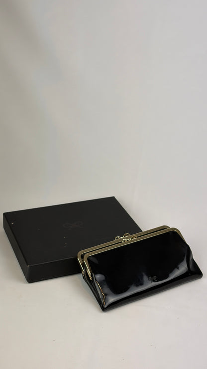 Anya Hindmarch Black Patent Leather Clutch (with box)