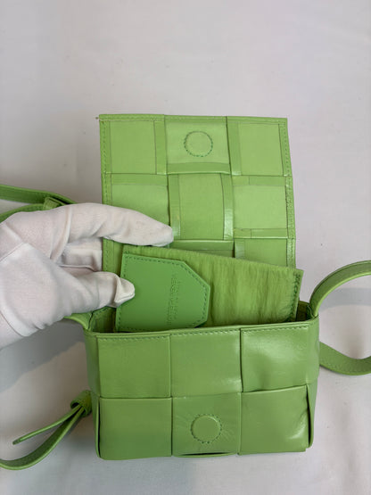 Bottega Veneta Cassette Intrecciato Mini Bag Green