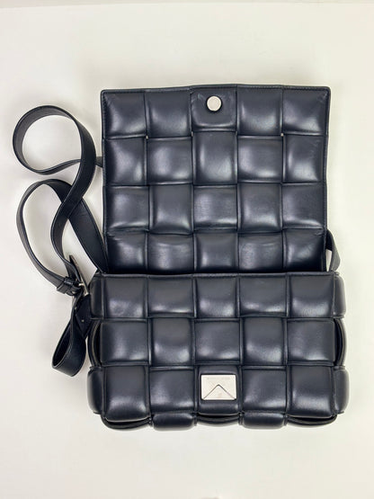 Bottega Veneta Padded Cassette Bag Intrecciato Lambskin Leather Black