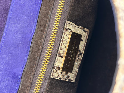 Dolce & Gabbana snakeskin shoulder bag in purple and beige