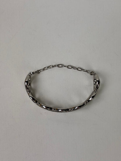 Fendi O’Lock Bracelet Crystal Silver - Tone Metal Bangle