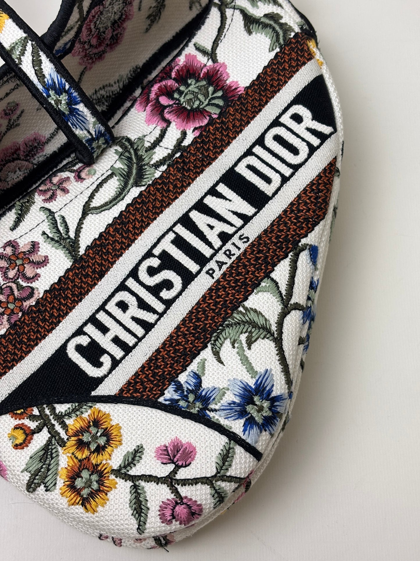 Dior Saddle Bag Multicolor Millefiori Embroidery Canvas Antique Gold Hardware