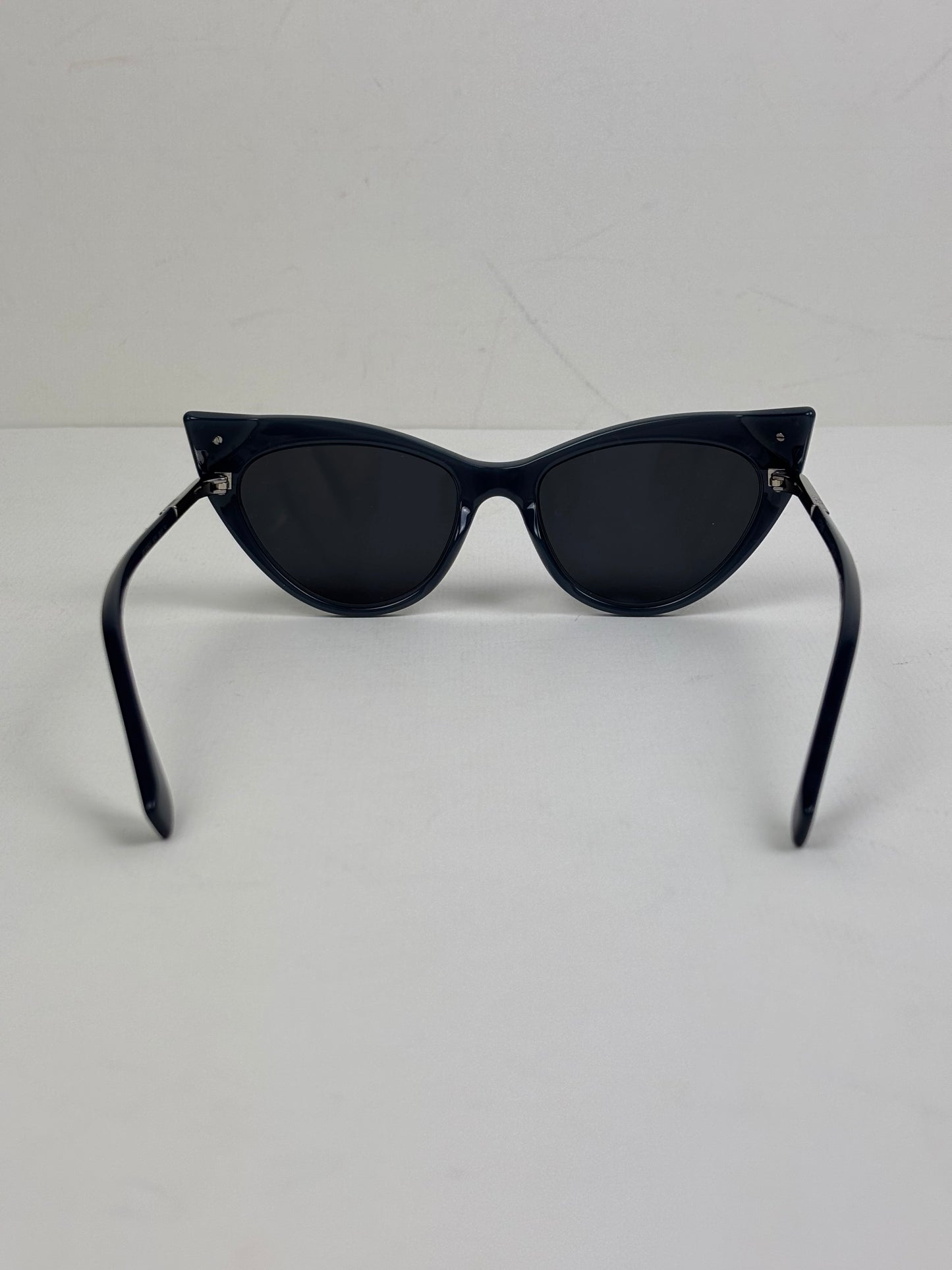 Fendi Iridia Crystal-Embellished Cat-Eye Acetate Sunglasses in Navy Blue