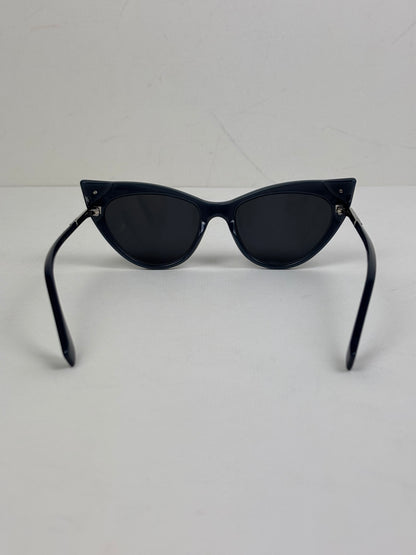 Fendi Iridia Crystal-Embellished Cat-Eye Acetate Sunglasses in Navy Blue