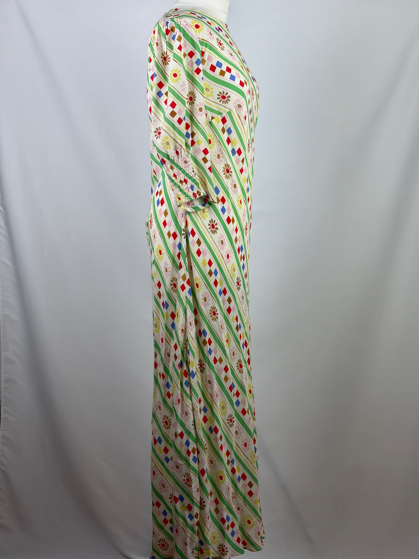 RIXO Multicolour Floral and Geometric Print Maxi Dress - UK 16