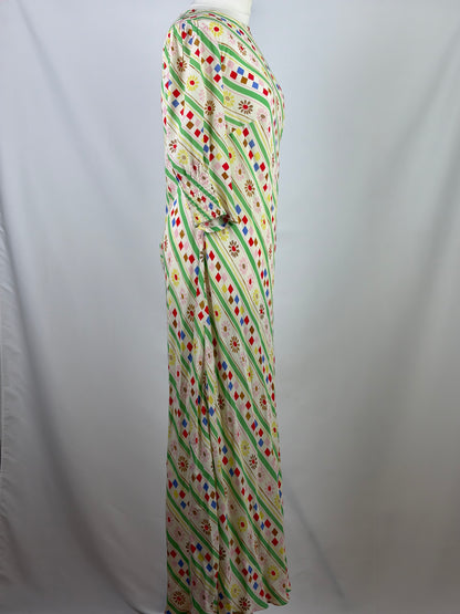 RIXO Multicolour Floral and Geometric Print Maxi Dress - UK 16