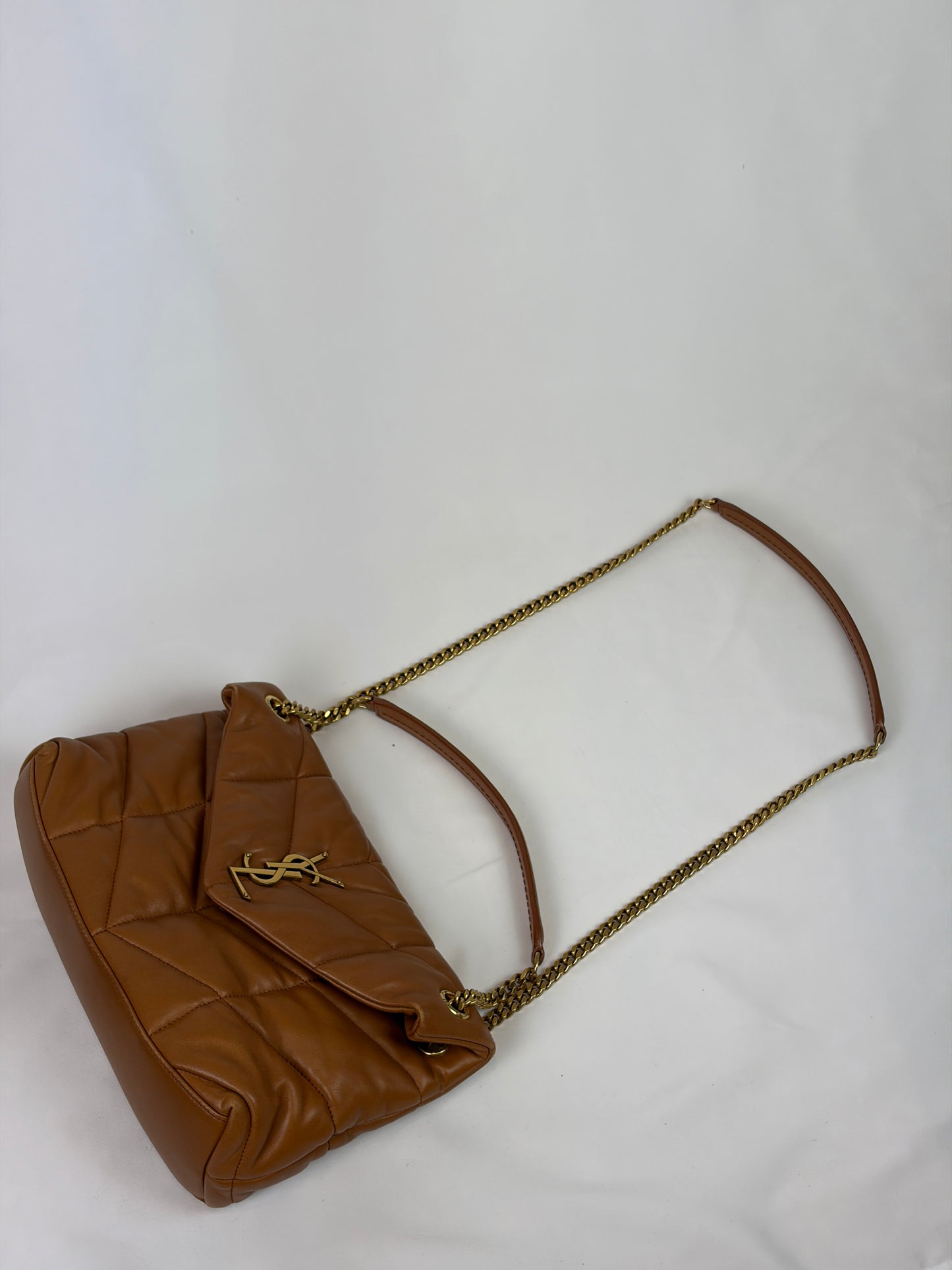 Saint Laurent Loulou puffer camel small bag
