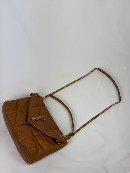 Saint Laurent Loulou puffer camel small bag