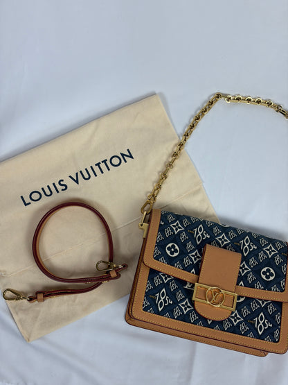 Louis Vuitton Blue Since 1854 Dauphine MM Jacquard Shoulder Bag