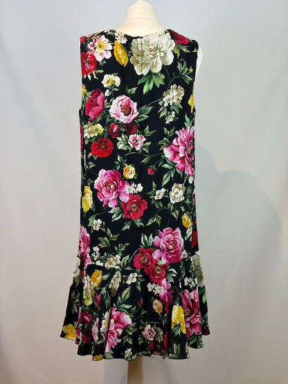Dolce & Gabbana Floral Sleeveless Viscose Dress - 18 UK