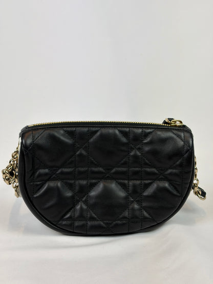 Dior Black Cannage Lambskin Small Dior Vibe Hobo Bag