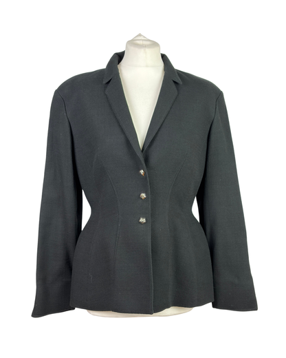 Mugler Black Structured Tailored Jacket - FR 42