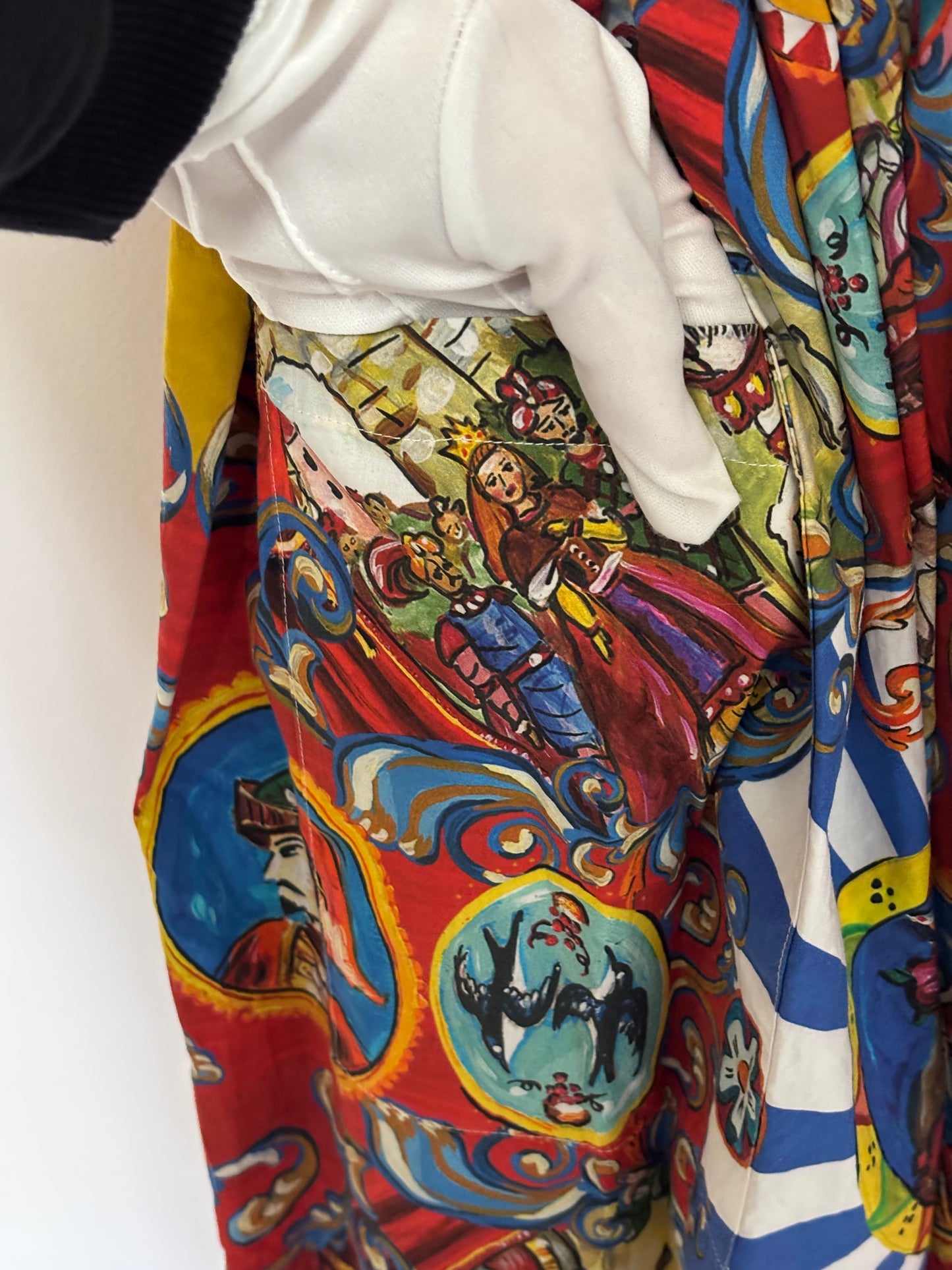 Dolce & Gabbana Carretto Print Cotton Midi Dress Multicolour - 6 UK