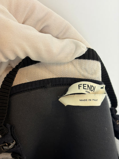 Fendi Karlito Embellished Silver Lurex Jumper - M