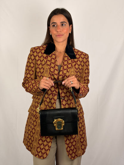 D&G by Dolce & Gabbana Baroque Brocade Blazer with Velvet Collar (vintage) - IT 46