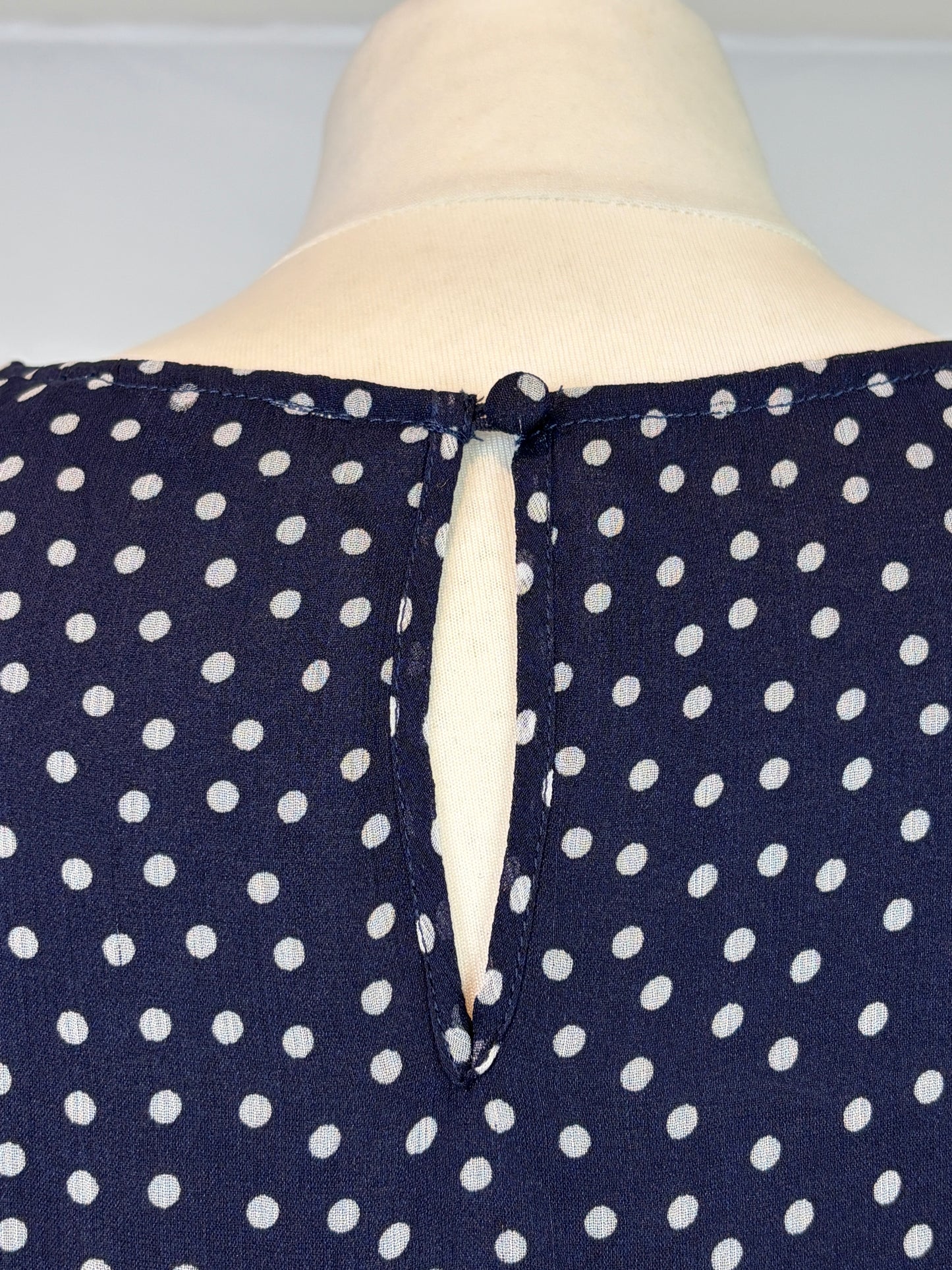 RIXO Navy Polka Dot Midi Dress - XL