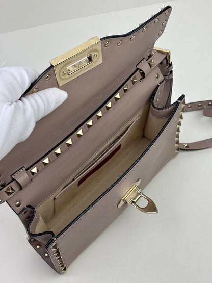 Valentino Garavani Rockstud Medium Crossbody Bag in Poudre Leather