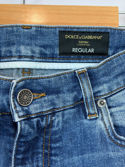MENSWEAR - Dolce & Gabbana Regular Fit Distressed Jeans - 48 IT