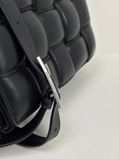 Bottega Veneta Padded Cassette Bag Intrecciato Lambskin Leather Black