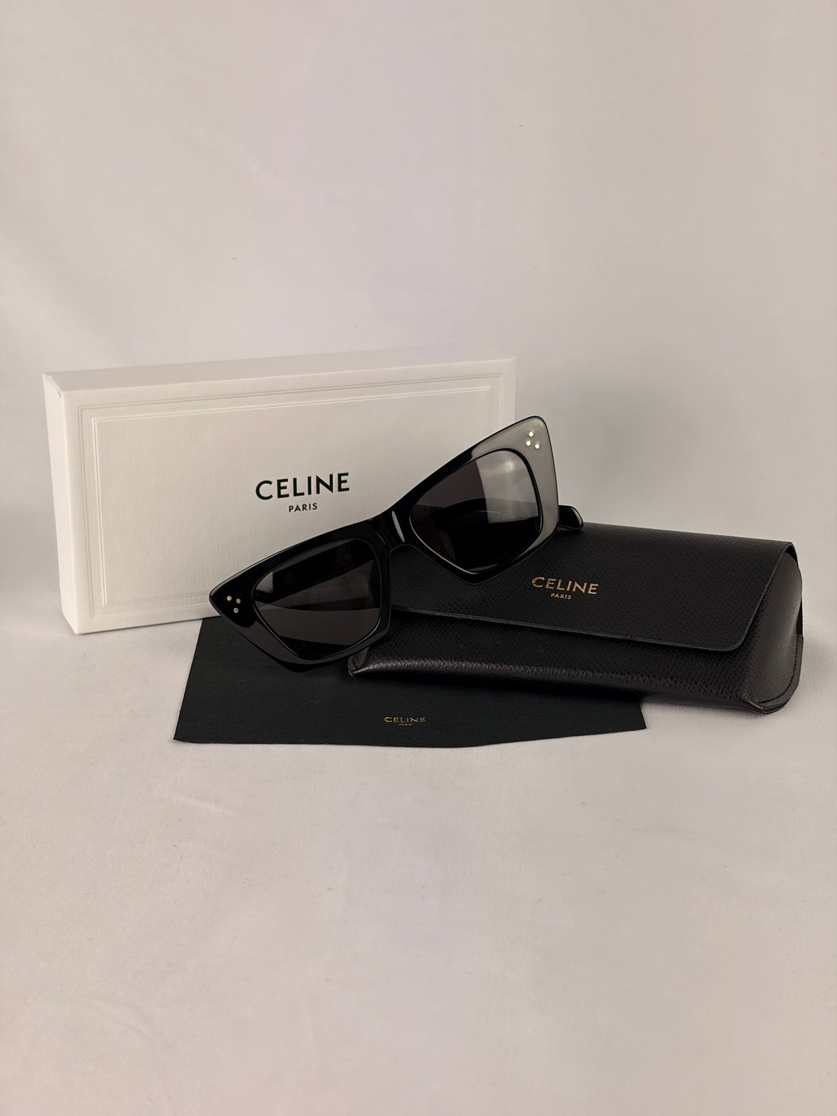 Celine Cat-Eye Acetate Sunglasses CL40187I Black