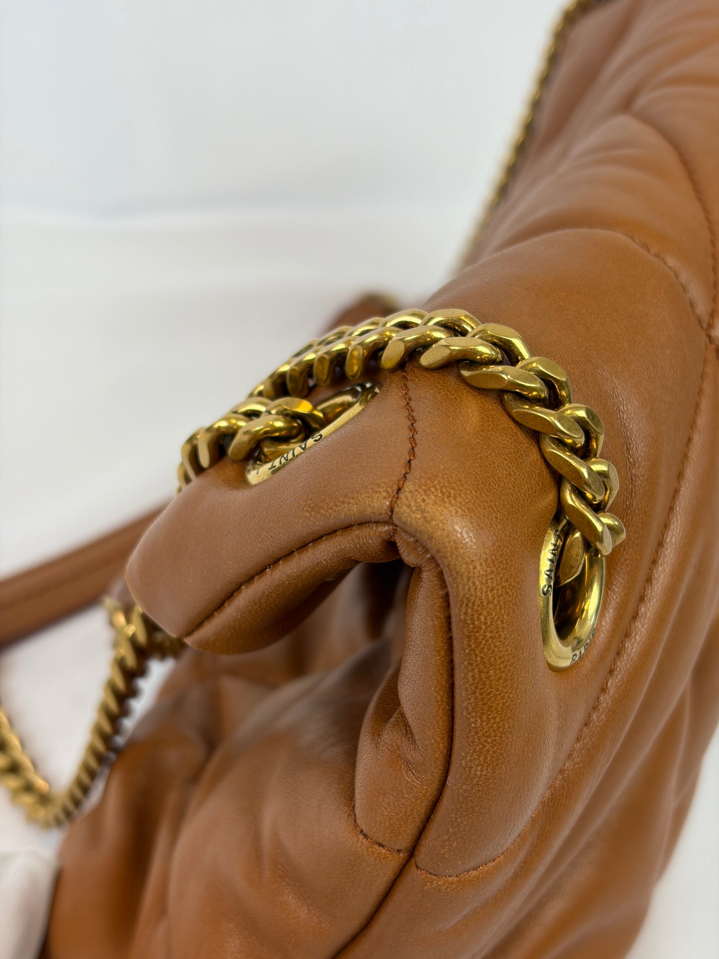 Saint Laurent Loulou puffer camel small bag