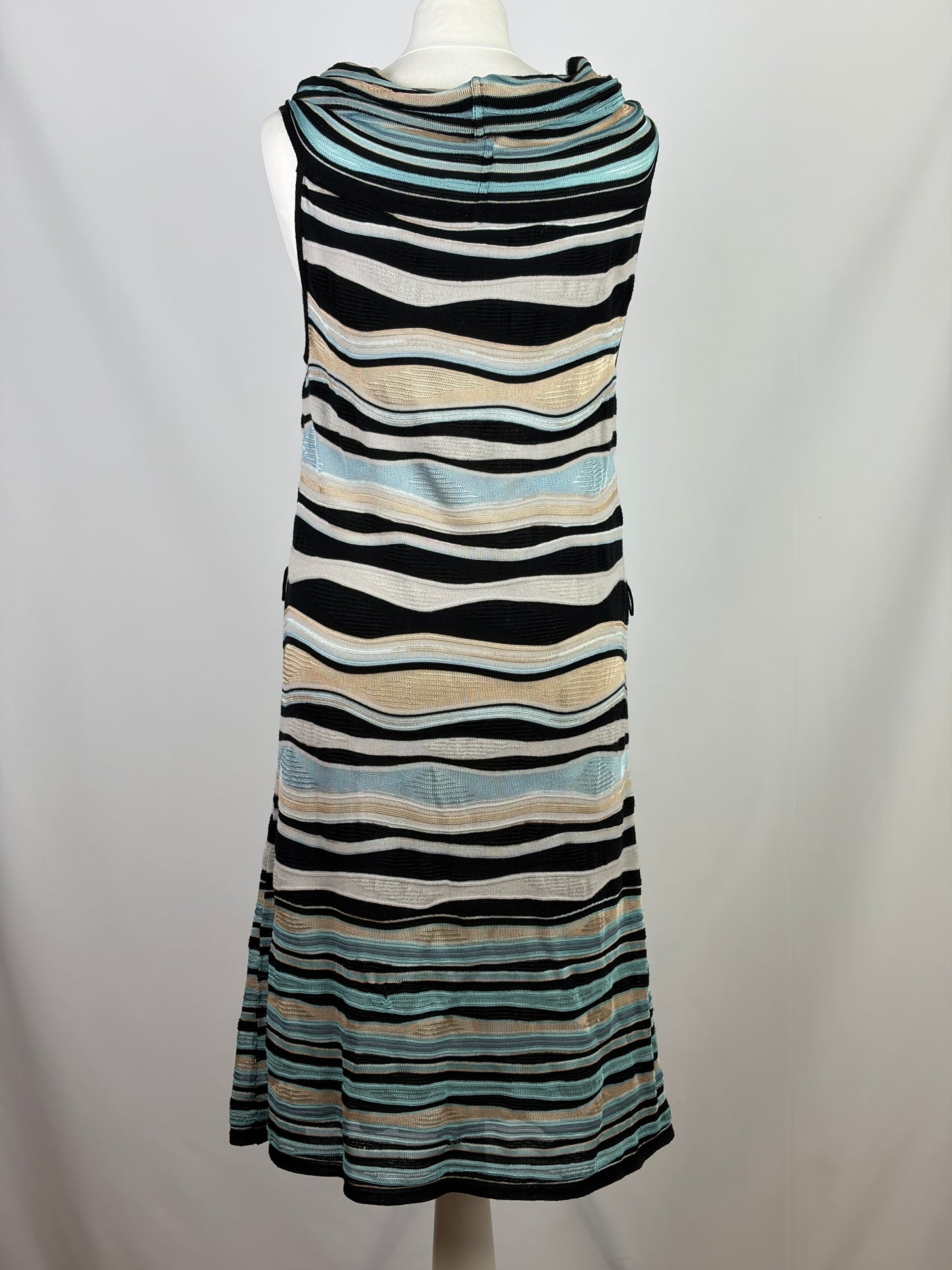 M Missoni Multicolour Stripe Sleeveless Knit Dress - 14 UK