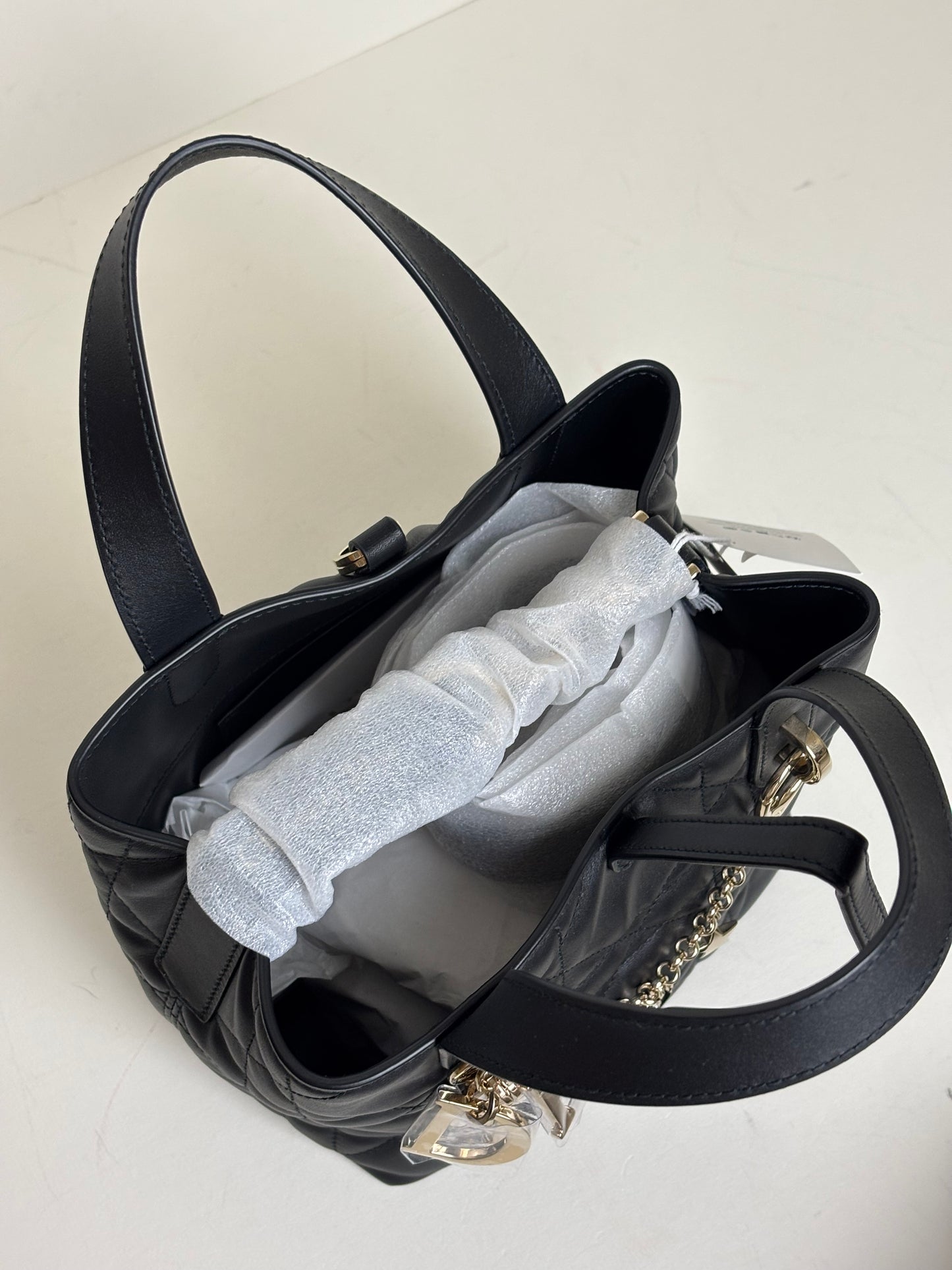 Dior Small Toujours Vertical Black Bag Cannage Calfskin