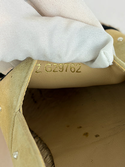 Chanel Beige Suede Pearl Embellished CC Espadrilles - 6 UK