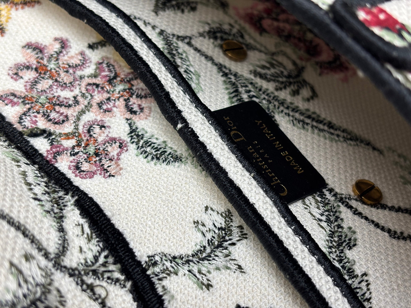 Dior Saddle Bag Multicolor Millefiori Embroidery Canvas Antique Gold Hardware