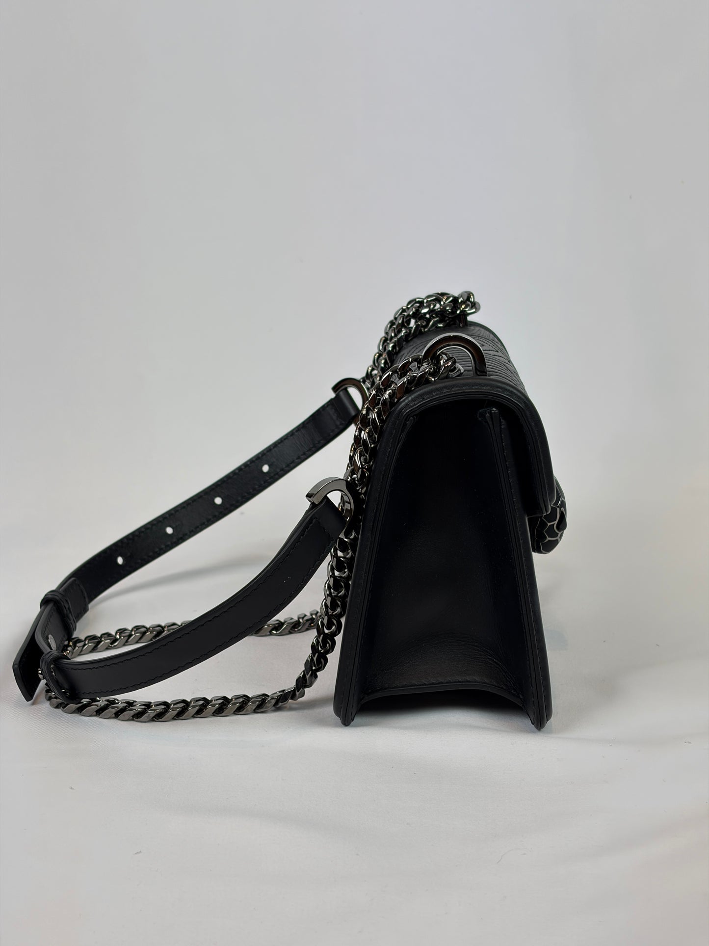 Bvlgari Serpenti Forever Diamond Blast Quilted Leather Shoulder Bag - black