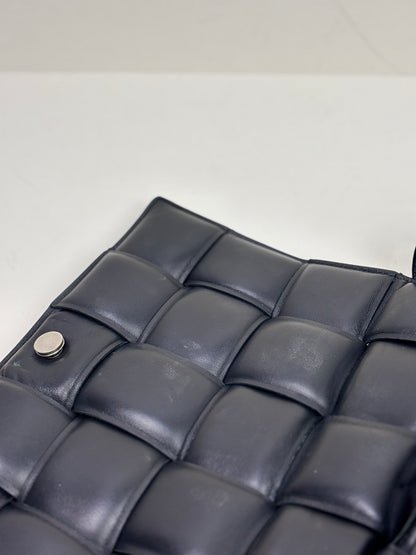 Bottega Veneta Padded Cassette Bag Intrecciato Lambskin Leather Black