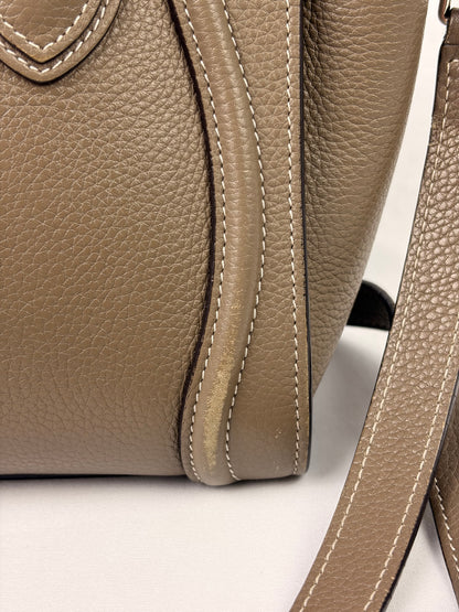 Celine Nano Luggage Tote Taupe Grained Calfskin with Strap