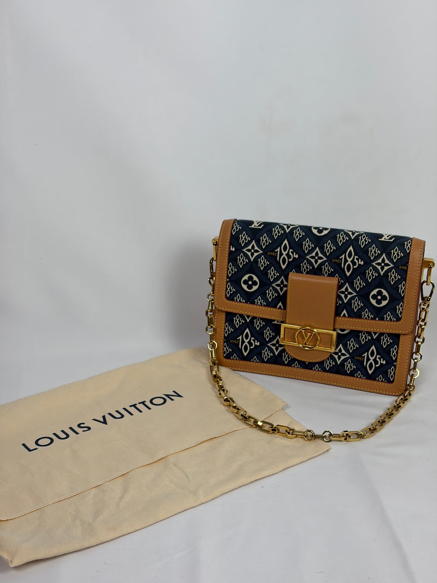 Louis Vuitton Blue Since 1854 Dauphine MM Jacquard Shoulder Bag