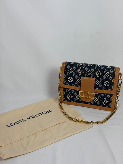 Louis Vuitton Blue Since 1854 Dauphine MM Jacquard Shoulder Bag