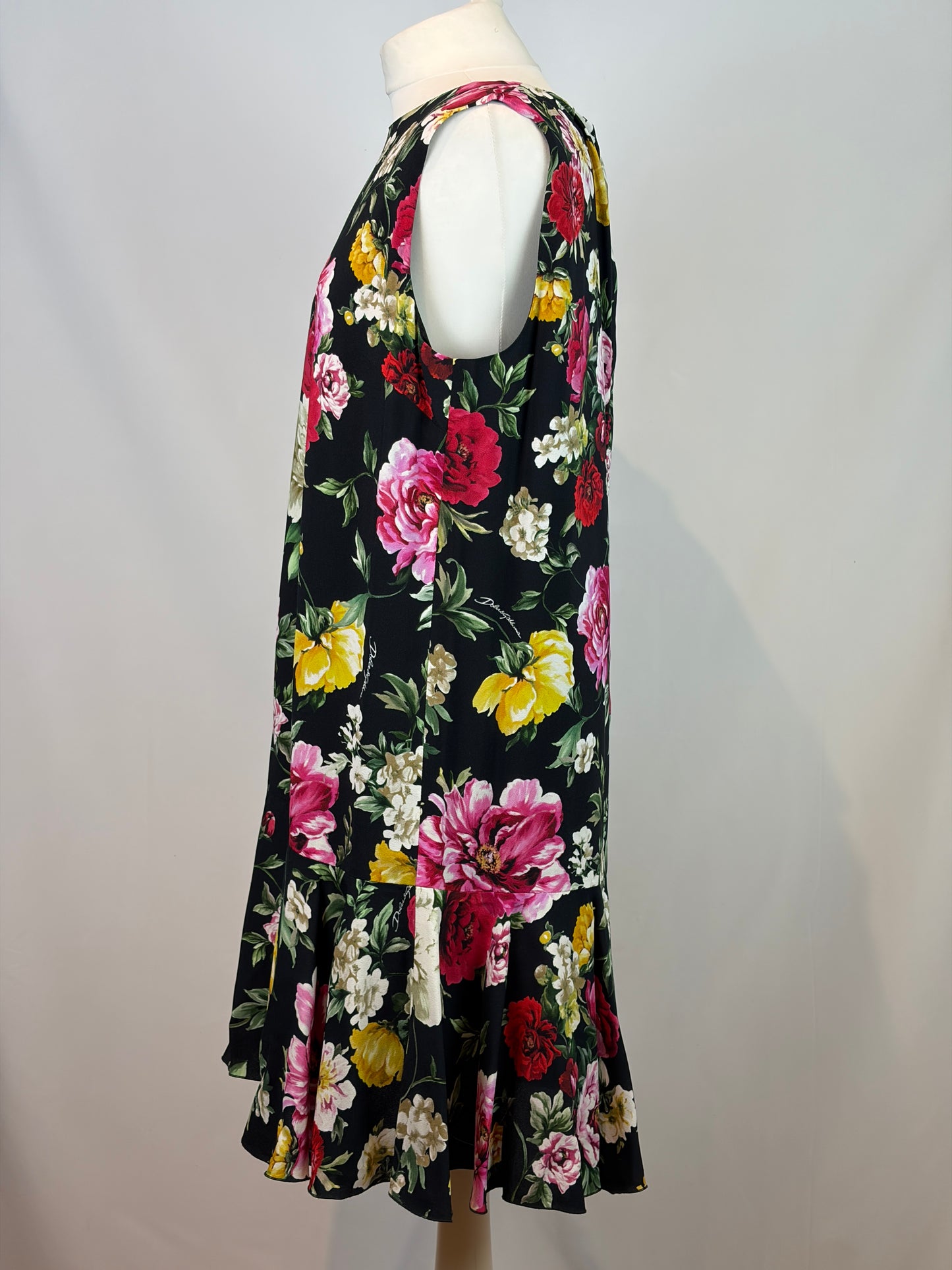 Dolce & Gabbana Floral Sleeveless Viscose Dress - 18 UK