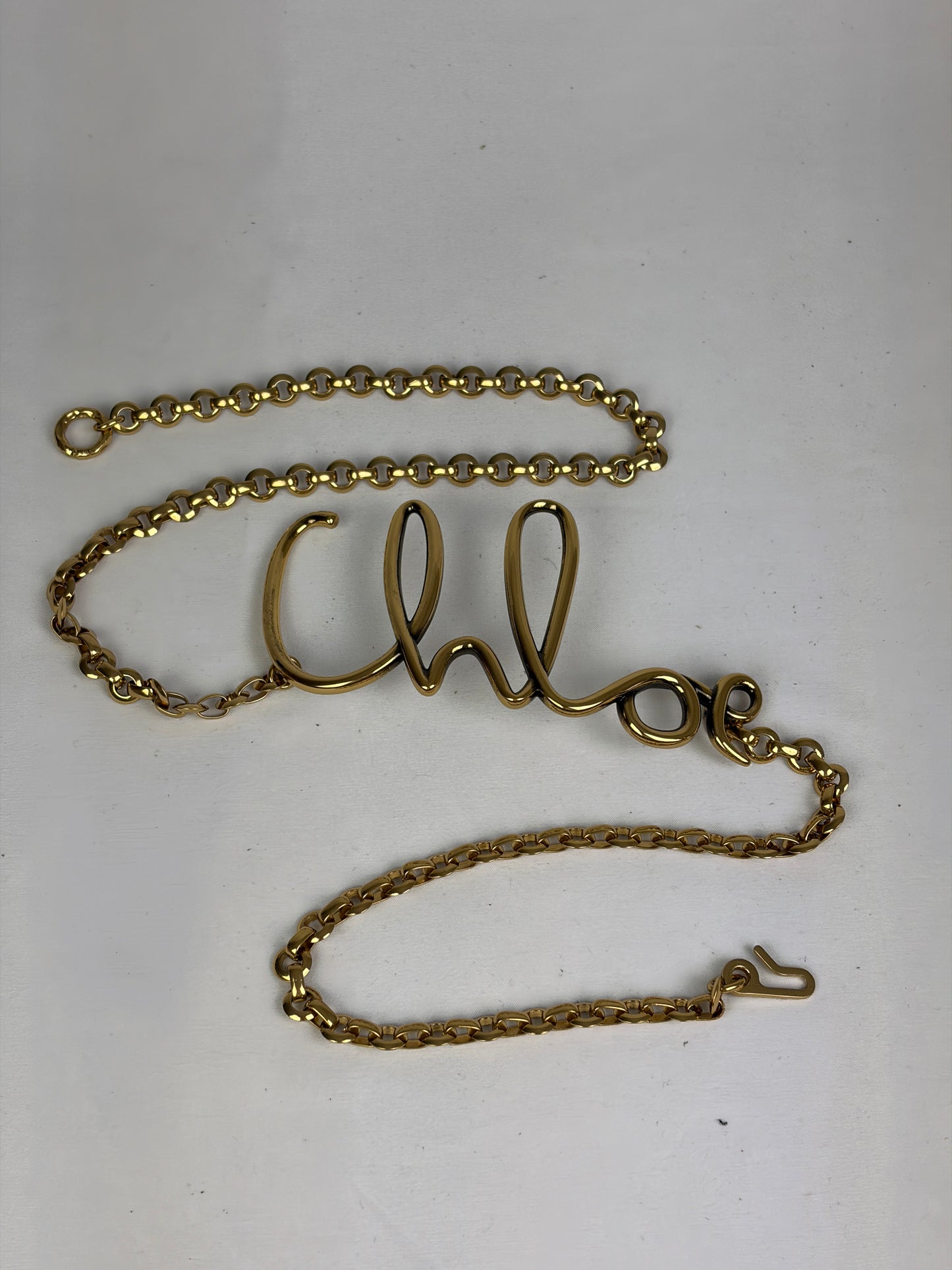 Chloé Gold-Tone Script Logo Chain Belt