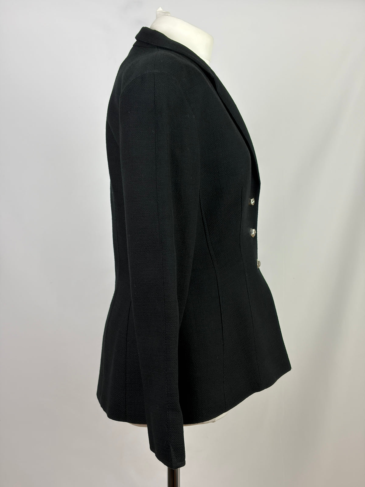 Mugler Black Structured Tailored Jacket - FR 42