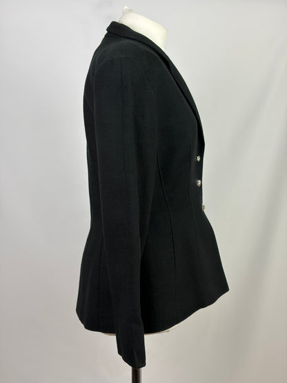 Mugler Black Structured Tailored Jacket - FR 42