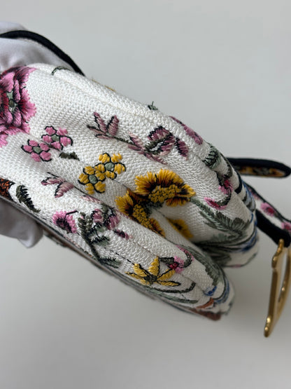 Dior Saddle Bag Multicolor Millefiori Embroidery Canvas Antique Gold Hardware