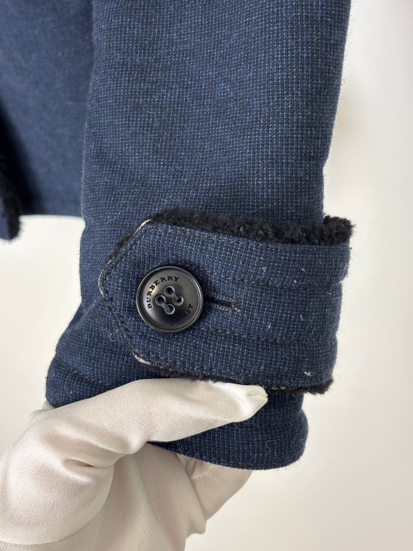 Burberry Brit Sherton Shearling Peacoat Navy Blue - 6 UK