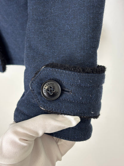 Burberry Brit Sherton Shearling Peacoat Navy Blue - 6 UK